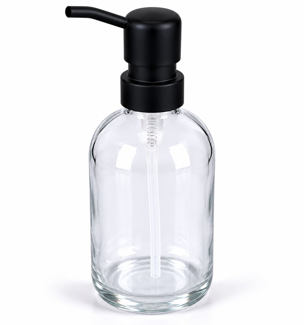 1 Pack Kitchen Soap Dispenser Set with Stainless Steel Pump, 16 oz Hand Soap and Dish Soap Dispensers for Kitchen or Bathroom with Waterproof Labels