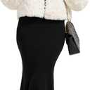 GRAN ORIENTE Women Burgundy Shaggy Cropped Jacket Coats,2025 Winter Fluffy Faux Fur Warm Long Sleeve Outerwear