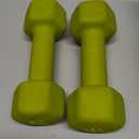 Amazon Basics Neoprene Dumbbell Hand Weights for Workout and Exercise, Hexagon Shape, 5 Pounds, Pair, Green