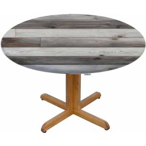 Weathered Wood Round Table Cloth Rustic Long Boards Lined Up Wooden Planks Elastic Edged Table Cover Fade and Stain Resistant Table Cloths Easy to Clean Fits Tables 40-44" Diameter