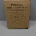 MUXHOMO 7 Pieces King Comforter Set, Soft Bed in a Bag King Size, All Season Bedding Set with Comforter, Flat Sheet, Fitted Sheet, Pillowcases & Shams, Beige