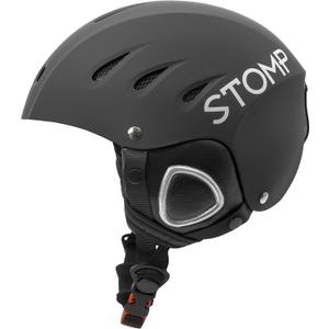 STOMP Ski & Snowboarding Snow Sports Helmet with Build-in Pocket in Ear Pads for Wireless Drop-in Headphone (Large, Matte Black)