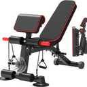 Adjustable Weight Bench, Utility Workout Bench, Foldable Incline Decline Benches for Home Gym Full Body Workout, Load 600LBS (Black)