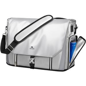 MATEIN Messenger Bag with Lunch Compartment, Large 17 inch Gaming Laptop Bag Crossbody Satchel with USB Port & Cooler, Waterproof Computer Briefcase Shoulder for College Commuting Work