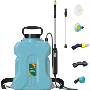4000mAh Battery Powered Backpack Sprayer 3Gallon, Electric Weed Sprayer Killer with 3 Mist Nozzles & USB Rechargeable Handle & Retractable Wand, Garden Pump Sprayer Bottle for Lawn,Garden (12L-Blue)
