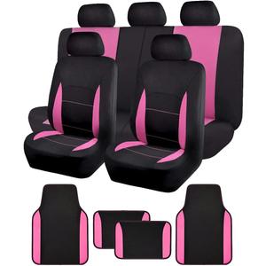 Flying Banner Combo Pack car seat Covers car Floor mats car Truck SUV (Seat Covers + Floor mats, Pink)