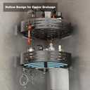 Voldra Corner Shower Caddy Suction Cup, Corner Shower Shelves No Drilling, Aluminum Upgrade Suction Cup Shower Organizer with Towel Bar & Hooks Removable Bathroom Storage Rack(3 Pack,Gray)