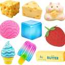 Slow Rising Dumpling Squishy Butter Squeeze Toys Pack Sensory Stress Relief Squishies Soft & Stretchy Fidget Toys for Anxiety Relief Party Favors (9, 9 Colors)