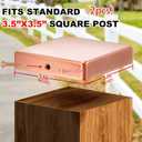 Tandefio 2 Pcs 4x4'' (Actual 3.5x3.5'') Solid Copper Post Caps Fence Flat Decking Caps with Screw for Metal Wood Cedar Fence Deck Corridors Mailbox Posts End Cover