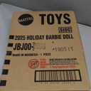 Barbie Signature 2025 Holiday Blonde Fashion Doll Wearing Silver & Gold Gown, Seasonal Collector in Displayable Packaging & Stand