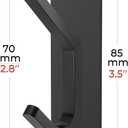 Matte Black Self Adhesive Towel Hooks for Bathroom Wall Door Mounted - SUS304 Stainless Steel Strong Strips Stick on 3M Wall Hooks for Hanging Coat, Hat, Bag, Key, Jacket  5 Pack