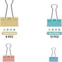180 Pack Colored Binder Clips Bulk, 4 Size Assortment Includes Large, Medium, Small, Mini Metal Clips (1.26, 1, 0.75, 0.6), Heavy-Duty Metal Paper Clamps for Office & School Supplies