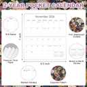 3 x ReliThick 7" x 6.5" 2026-2027 Pocket Calendar for Purse Small Monthly Planner Notebook PVC Cover Pocket Calendar Notepads Appreciation Present Gift for Women Mom Friend Teacher(Nature Floral)