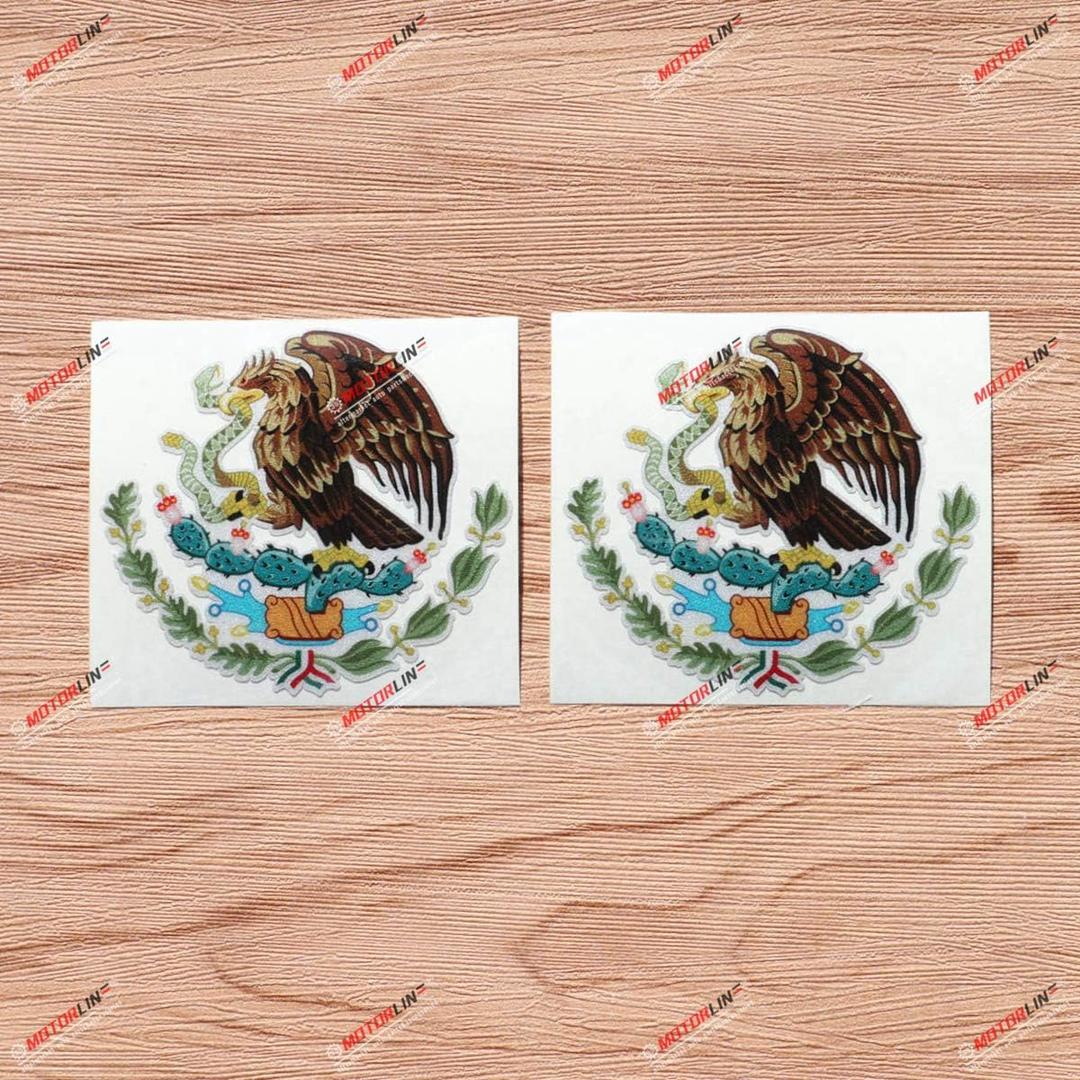 6 x Mexican Eagle Coat of arms Mexico Vinyl Decal Sticker - 2 Pack Reflective, 3 Inches - for Car Boat Laptop Phone