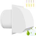 10 inch Steel Hooded Wall Vent with Screen,Arc-Shaped Wall Vent for Ventilation and Exhaust,Suit for Residential Housing and Industrial Facilities,White