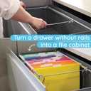 Blue Summit Hanging File Bars For File Cabinet, Letter Size, 13x17.5, Metal Files Holder Bars on Desktop, File Drawer Organizer Insert, Filing Cabinet Organizer Insert, Set of 2