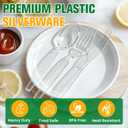 800 Count Plastic Silverware Heavy Duty,Clear Disposable Plastic Utensils Set,300 Forks, 300 Spoons,200 Knives,BPA-Free, Heat Resistant PlasticCutlery, Plasticware Bulk for Catering & Events, Daily