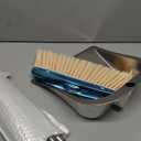 VOOWO Broom and Dustpan Set for Home, Stainless Steel Broom and Dustpan Set with Long Handle, Heavy Duty Dustpan Broom Set Standing Dust Pan Kitchen and Home Indoor Outdoor Broom