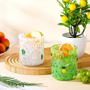 2 Pcs Summer Icon Juice Glass 14 oz Pineapple Lemon Summer Party Whiskey Glass Fruit Icon Hand Blown Cocktail Drinking Glasses Cups for Holiday Hawaii Drinkware Home Decor Lovely Gifts