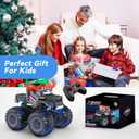 AUUGUU Remote Control Car, 2.4GHz Monster Trucks Toys with Light Spray, Birthday Gift for Kids 3 4 5 6 7 8, All Terrain RC Cars, Toddler Toys for Boys Girls 3+ Year Old (Bull)