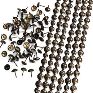 Let's Decorate 10 Meters D11mm Antique Plated Upholstery Tacks Strips/Nail head Trims, Sofa Tacks, Upholstery Sofa Tacks, DIY Furniture Accessory(P:11mm Antique)