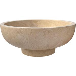 OAKOA Modern Fruit Bowl for Kitchen Counters - Large Decorative Bowl for Home Decor- Key Bowl for Entryway Table - Pedestal Bowl - Stone Bowl (Beige)
