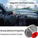 Magnetic Phone Holder for Car, [ 2 Groups Super Strong Magnet ] [ 360 Rotation ] Universal Dashboard Car Mount Holder Compatible with All Smartphones (Silver)
