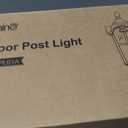 EDISHINE Dusk to Dawn Outdoor Post Light with Pier Mount Base, Hardwired Black Roman Waterproof Pole Lantern Fixture, Water Ripple Glass Exterior Lamp Post Light for Driverway, Patio, Pathway