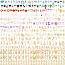 Thrilez 406 Pieces Charms for Jewelry Making, Assorted Bracelet Charms Letter Charm for DIY Jewelry Making, Keychains and Crafts