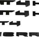 6Pcs Kits Sierra AT4 HD Overlay Emblems Door Rear Badge Compatible with 2019-2022 Sierra 1500 2500HD 3500HD (Matte Black)