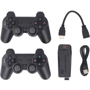 Wireless Retro Game Console 4K Dual 2.4GHz Controllers 20000+ Classic Games 9 Emulators Plug and Play HDMI Stick for Family Kids Adults Gaming Room ABS Material 64GB Memory