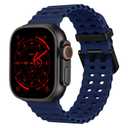 2 x Ocean Silicone Sport Band - Compatible With Apple Watch Ultra 2/Ultra 49mm 45mm 44mm for Men Women, Breathable Soft Waterproof Strap for iWatch Series 10 46mm SE/9/8/7/6/5
