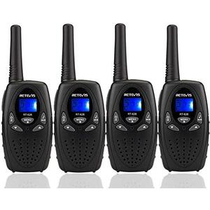Retevis RT628 Walkie Talkies, Long Range Walkie Talkies for Adults, Belt Clip Key Lock Crystal Voice, Family Two Way Radios 4 Pack with for Camping Hiking(Black,4 Pack)