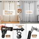 KAMANINA Black Curtain Rod 1 Inch Single Drapery Rods 72 to 144 Inches (6-12 Feet), Heavy Duty Curtain Rods for Windows 66 to 144 Inch, Marbled Finials