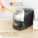 Bostitch Office QuietSharp Executive Heavy Duty Electric Pencil Sharpener for 65% Faster Sharpening and 6X Longer Cutter Life - Colored Pencil Compatible, Black