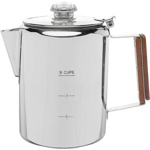 COLETTI Bozeman Percolator Coffee Pot  NO Aluminum or Plastic [9 cup]