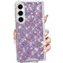 Changjia for Samsung Galaxy Z Fold 7 Glitter Case, Cute Bling Sparkle Shiny Sequin Stars Four Corner Soft TPU Silicone Shockproof Women Girls Slim Protective Phone Case for Galaxy Z Fold 7 5G (Purple)