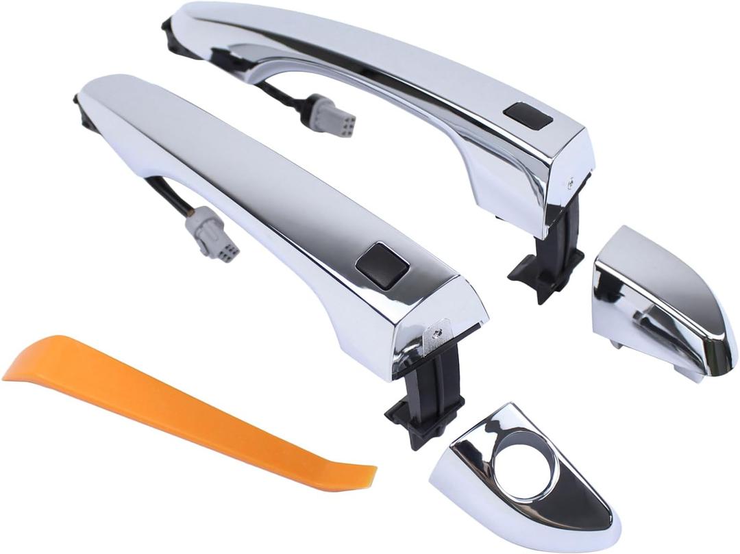 ApplianPar Front Left Driver and Right Passenger Side Exterior Door Handle with Smart Key Chrome for Hyundai Tucson 2016-2021
