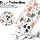 Christmas Case for iPhone 13/14,Cute Gingerbread Man Clear Magnetic Case,Compatible with MagSafe,Soft TPU Bumper Shockproof Protective Cover with Built-in Magnet Ring for Women