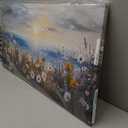 crmotu Coastal Daisy Flower Wall Art, Seaside Sunset Landscape Large Artwork, Beach Wildflower Rustic Pictures Canvas Prints, Seascape Blue Paintings Wall Decor Living Room Bedroom Kitchen 20X40 In