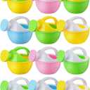 Sosation 12 Pieces Watering Can for Kids Bath Buckets Toys Play Sand Toys Plastic Small Watering Pot with Handles for Childrens Gardening Tools Beach Playing Sand(Vivid Style)
