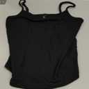 Trendy Queen Double Lined Adjustable Spaghetti Strap Tank Top for Women Cute Summer Basic Crop Top for Teen Workout Going Out (Medium, Black)