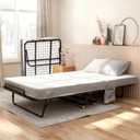 Garvee 75"x38" Folding Bed with Mattress, Portable Rollaway Bed for Adults | with 4" Memory Foam Mattress, Foldable Guest Bed with Metal Frame, Fold Up, Roll Away, Space Saving for Office, Apartment