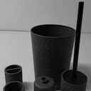 zccz Bathroom Accessory Set - 6 Pcs Black Bathroom Accessories Set with Trash Can, Toothbrush Holder, Toothbrush Cup, Soap Dispenser, Soap Dish, Toilet Brush with Holder - Accessoire Salle de Bain