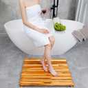 NNN 27" x 27" Teak Shower Mat Handcrafted, Marine-Grade Reinforced, Supports Up to 400 lbs, Indonesian Teak.