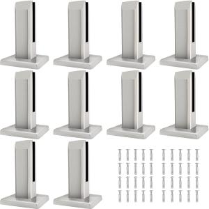 LukLoy 304 Stainless Steel Square Glass Spigots Pool Fence Spigot Clamp Home Garden Stairs Balustrade Railing Balcony Glass Floor Clamp (10 Pieces x 960g Brush)