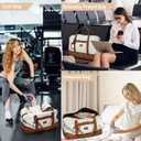 Wogarl 4PCS Weekender Bags for Women Large Overnight Weekend Travel Duffel Carry on Shoulder with Shoe Compartment Canvas Toiletry Bag for Travel Business Gym