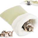 Zipper Cat Sleeping Bag - Cozy Durable Soft Pet Bed Bag, Machine Washable Cat Bed Cave, Lightweight Portable for Indoor Cats and Small Pets, Winter Warm with Anti-Slip Pad