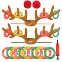 Christmas Games Decorations, Inflatable Reindeer Antler Ring Toss Game, Stocking Stuffers for Men Women Kids Teens Adults, Christmas Party Games Fun Xmas Gifts Carnival Holiday Family