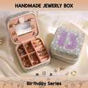 Handmade Small Jewelry Box, Gifts for 13th Birthday Girls, Valentines Christmas Gifts for Kids Girlfriends, Bling Small Jewelry Organizer